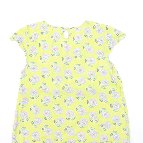 Seasalt Women’s Yellow Floral Cotton Tunic Blouse Size 12