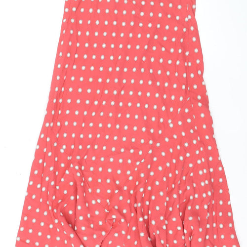 Marks & Spencer Women Pink Polka Dot Flare Skirt Size 12