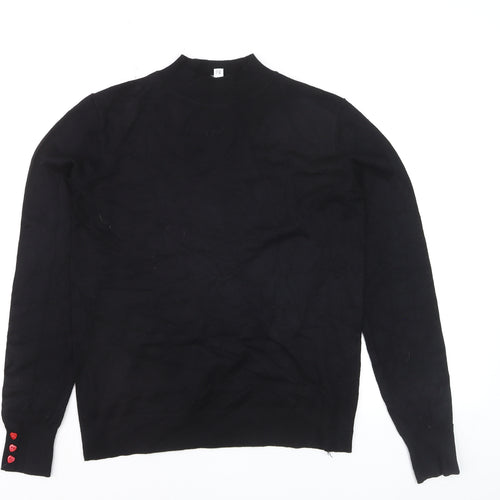 Warehouse Women’s Black Mock Neck Long Sleeve Pullover Jumper Size 10