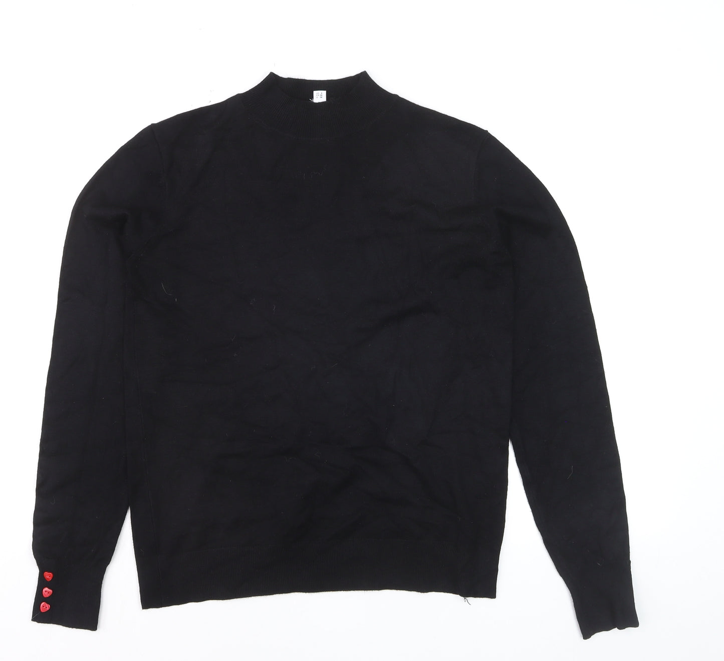Warehouse Women’s Black Mock Neck Long Sleeve Pullover Jumper Size 10