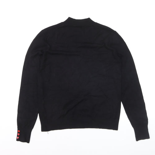 Warehouse Women’s Black Mock Neck Long Sleeve Pullover Jumper Size 10