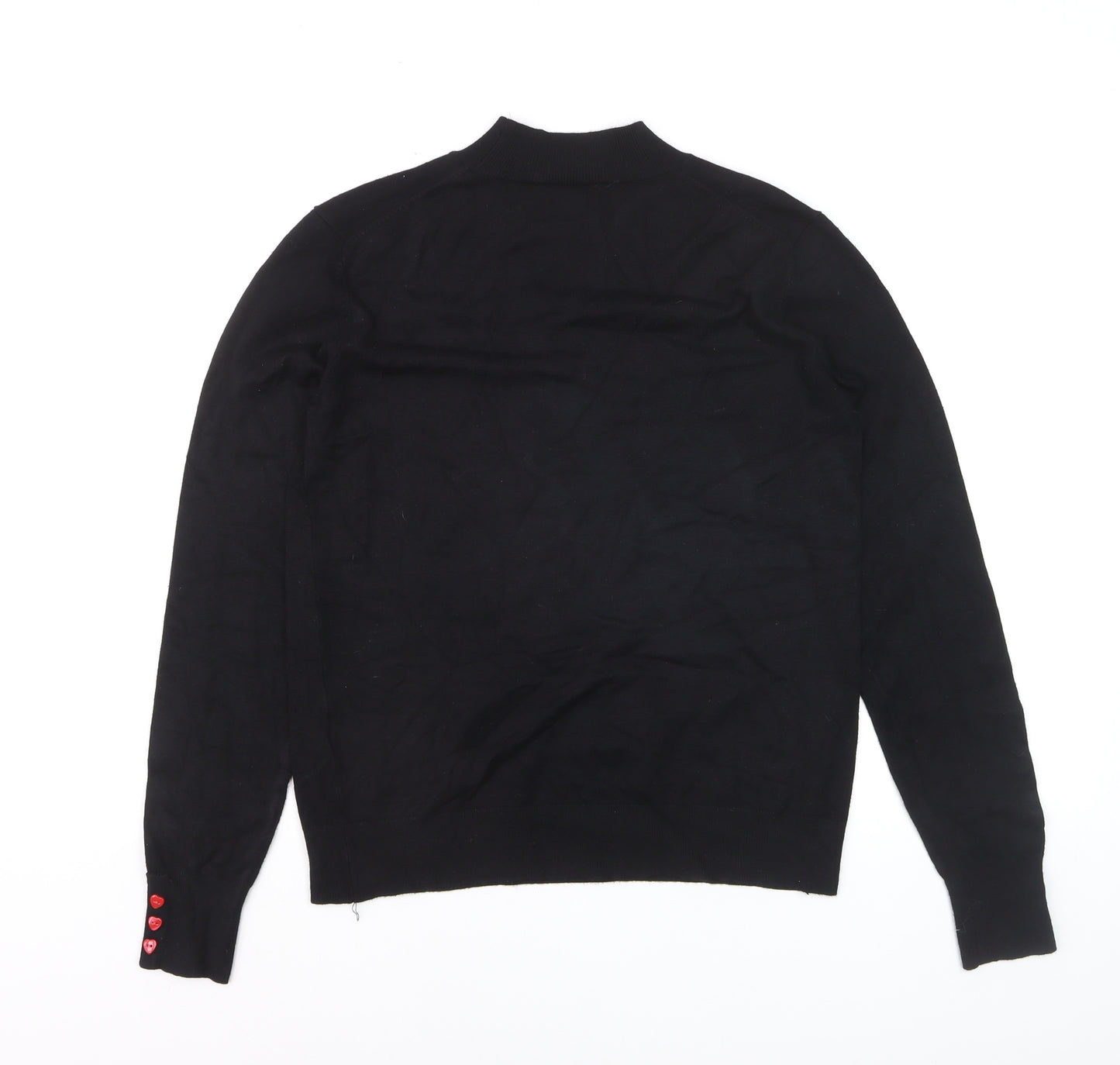 Warehouse Women’s Black Mock Neck Long Sleeve Pullover Jumper Size 10