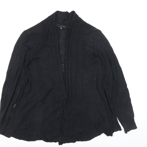 New Look Women Black Knit Open Cardigan Small V-Neck Long Sleeve