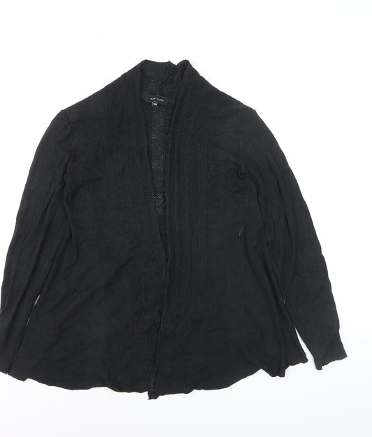 New Look Women Black Knit Open Cardigan Small V-Neck Long Sleeve