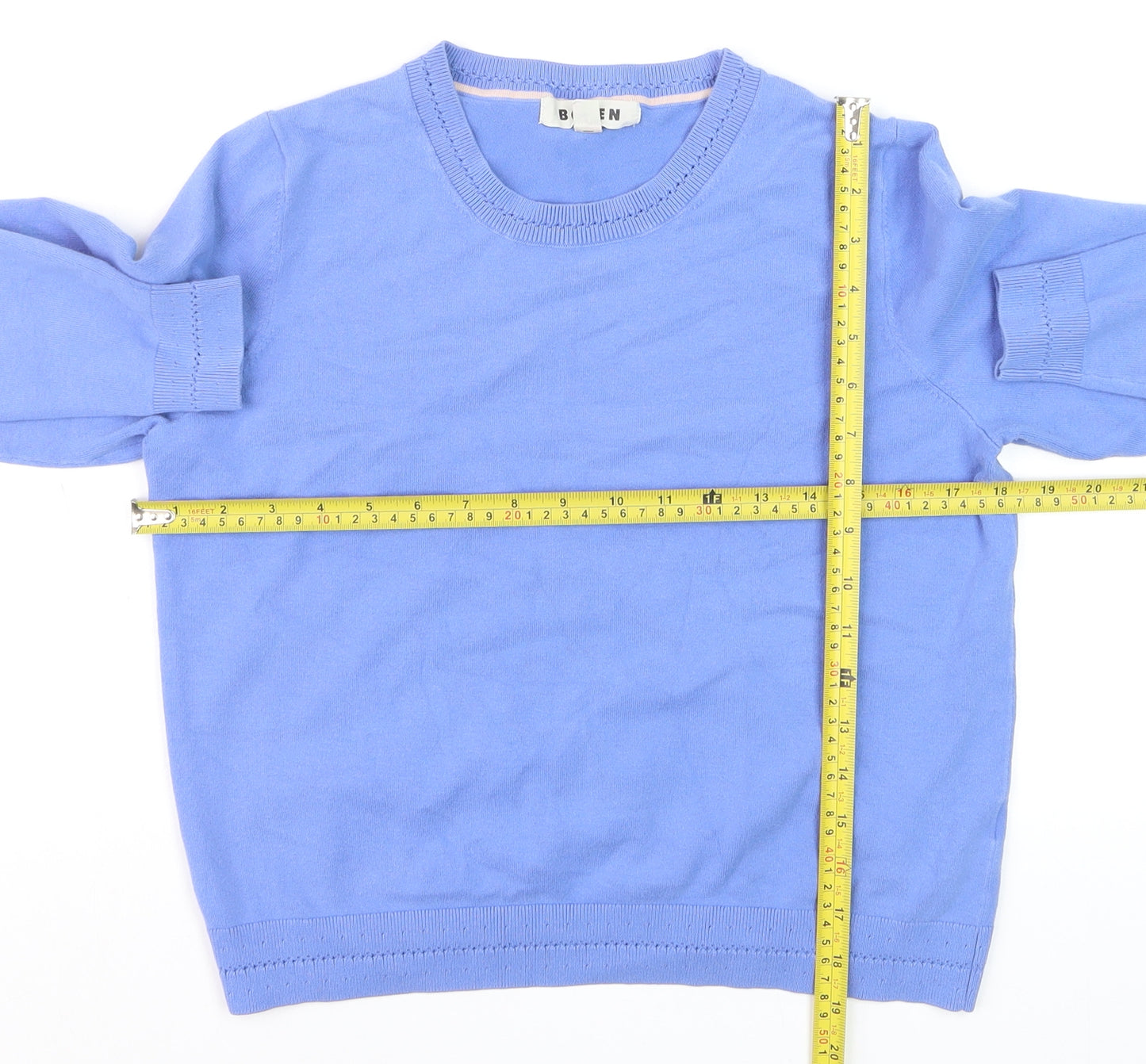 Boden Women’s Blue Cotton Crew Neck Long Sleeve Jumper M
