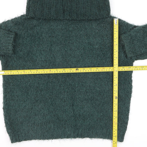 Next Women Green Roll Neck Chunky Knit Winter Jumper Size 8