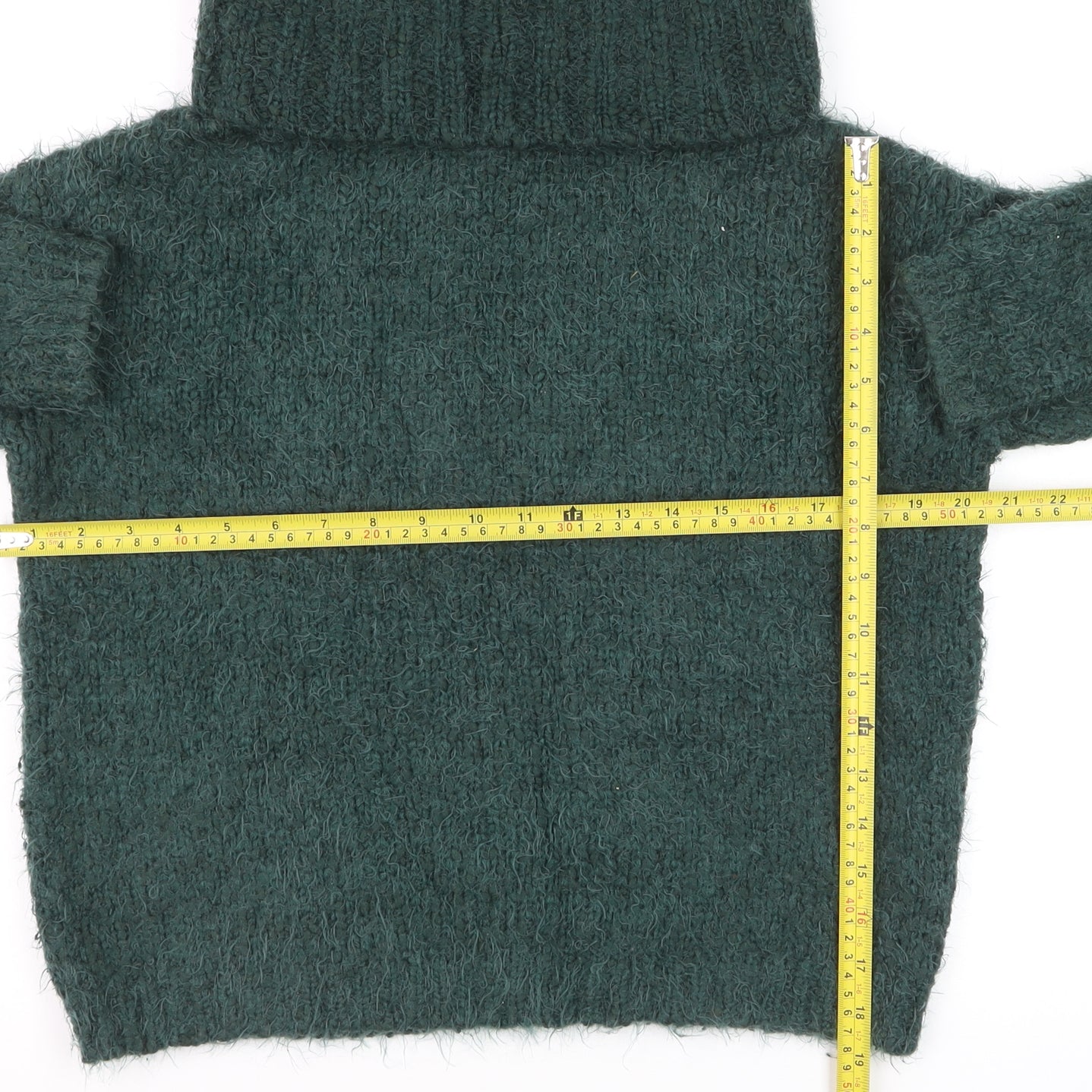 Next Women Green Roll Neck Chunky Knit Winter Jumper Size 8