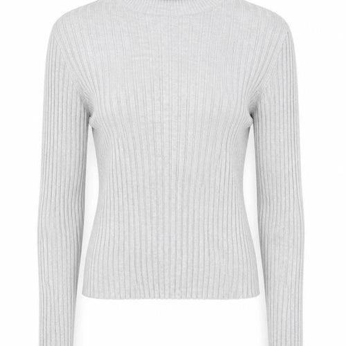Bershka Women Grey Roll Neck Ribbed Knit Jumper Size 12