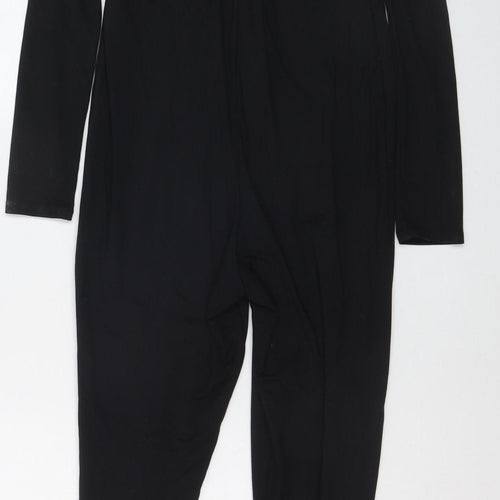 ASOS DESIGN Women Black Jumpsuit UK 12 Long Sleeve Slim Fit