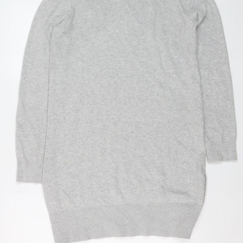PrettyLittleThing Women's Grey Long Sleeve Tunic Jumper Size S