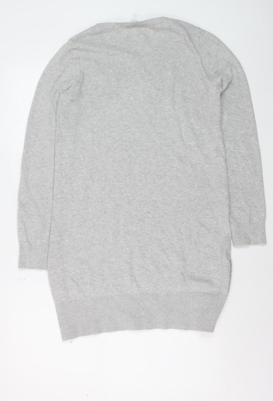 PrettyLittleThing Women's Grey Long Sleeve Tunic Jumper Size S