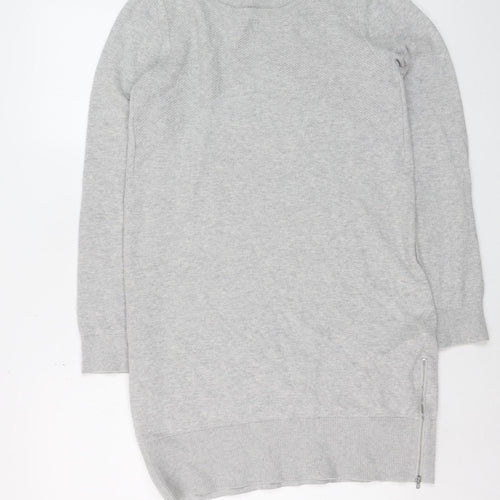 PrettyLittleThing Women's Grey Long Sleeve Tunic Jumper Size S