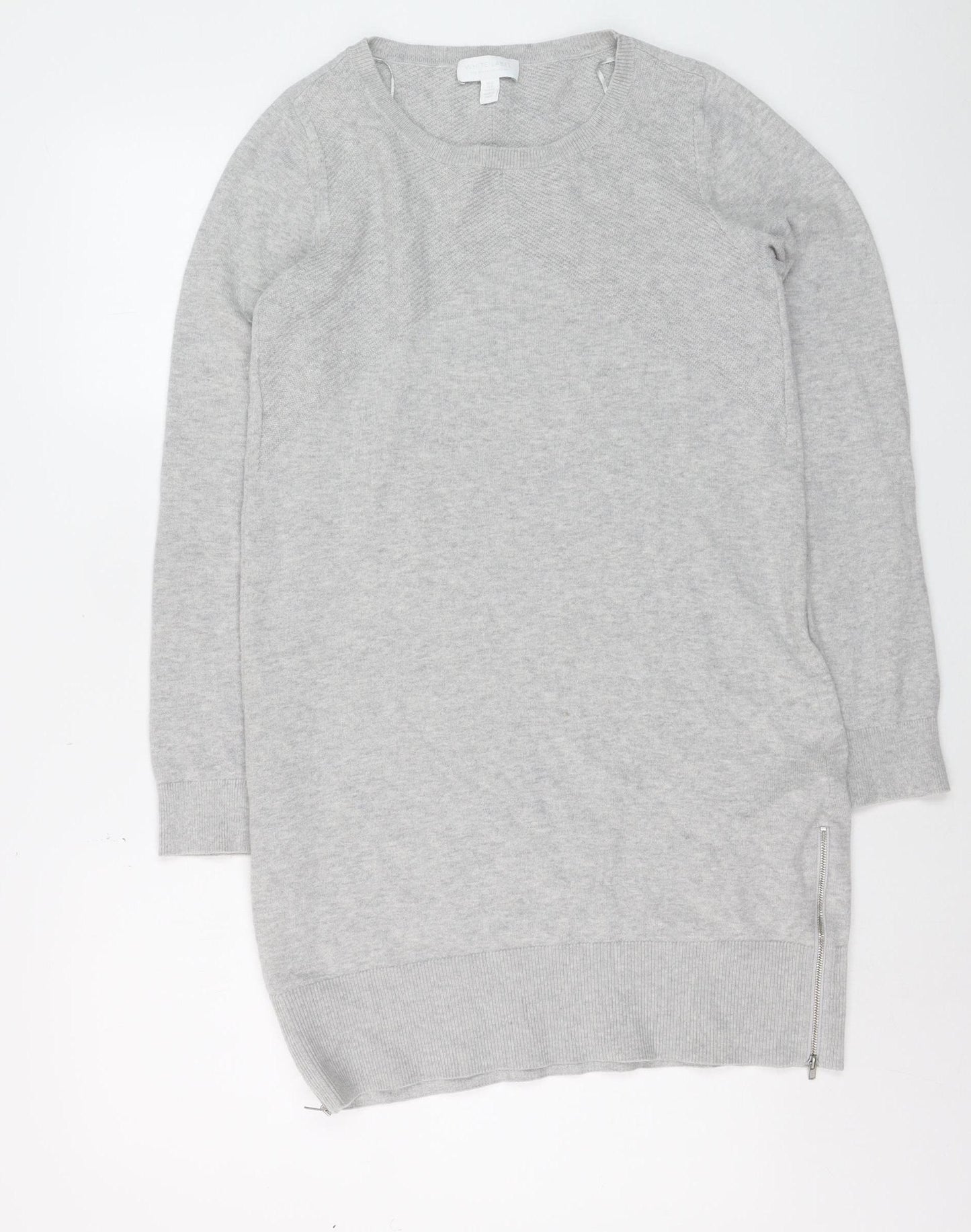 PrettyLittleThing Women's Grey Long Sleeve Tunic Jumper Size S