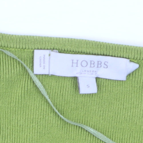 Hobbs Women Green Cotton Open Front Cardigan Size S