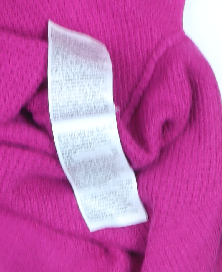 GAP Womens Pink V-Neck Long Sleeve Cotton Knit Jumper Size L