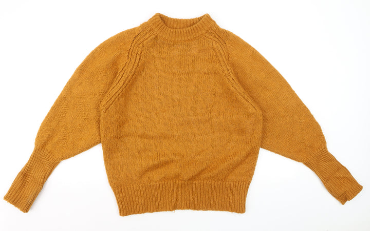ASOS Women Brown Mock Neck Knit Pullover Jumper Size 8