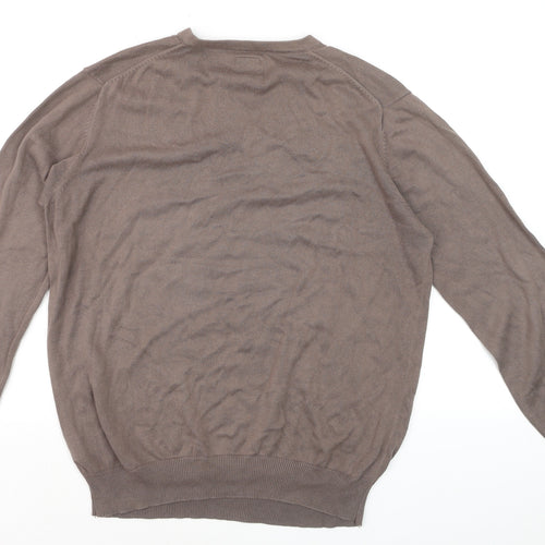 Umbro Men’s Brown V-Neck Cotton Pullover Jumper Size M