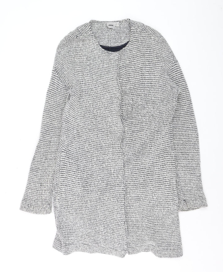ASOS Women’s Grey Knit Long Sleeve Open Cardigan Size 8 Cotton