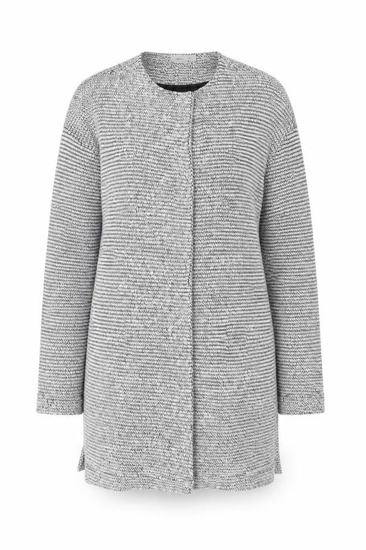 Front view of ASOS Women’s Grey Knit Long Sleeve Open Cardigan, size UK 8, Cotton