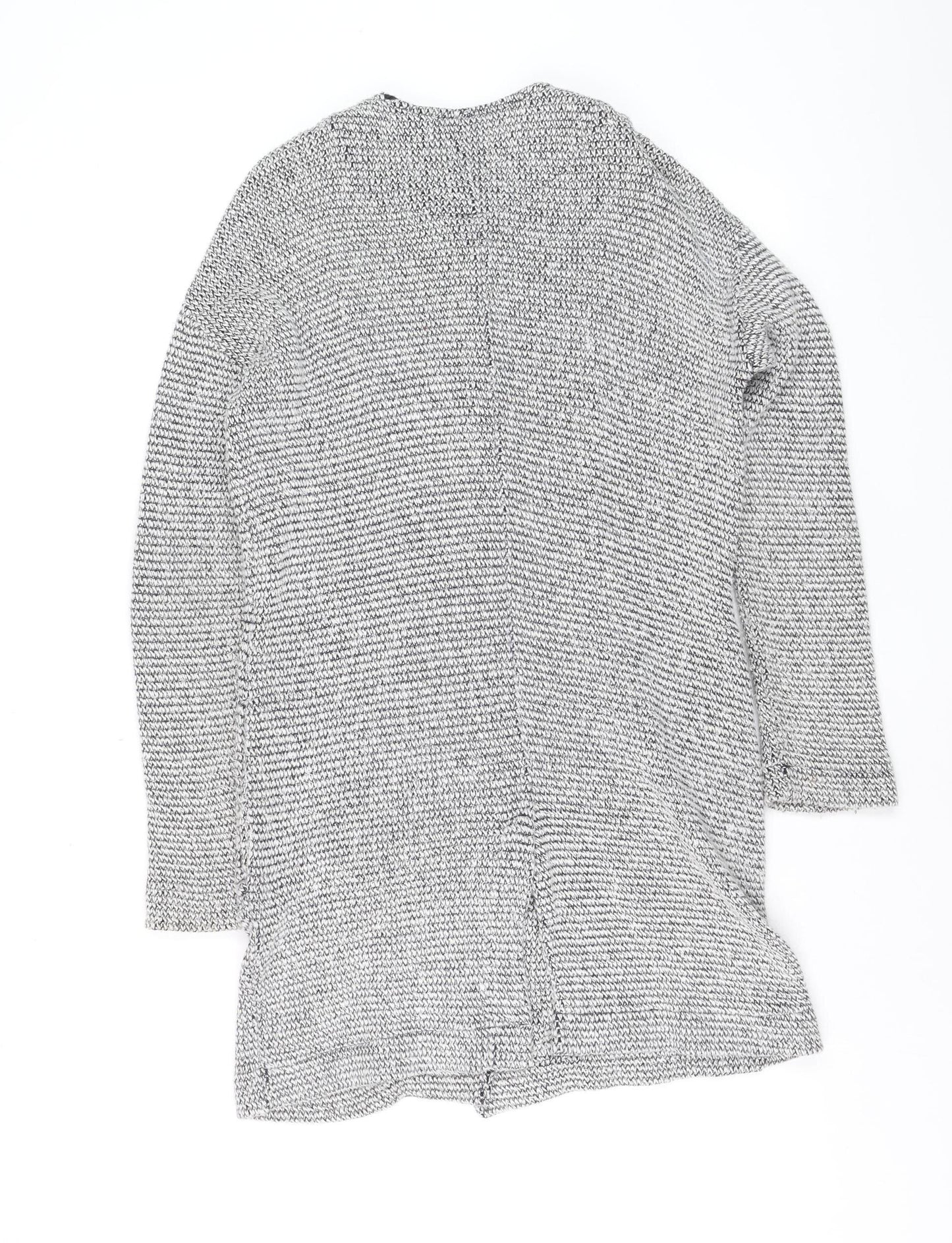 ASOS Women’s Grey Knit Long Sleeve Open Cardigan Size 8 Cotton