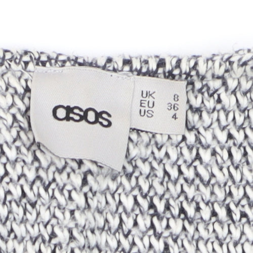 ASOS Women’s Grey Knit Long Sleeve Open Cardigan Size 8 Cotton