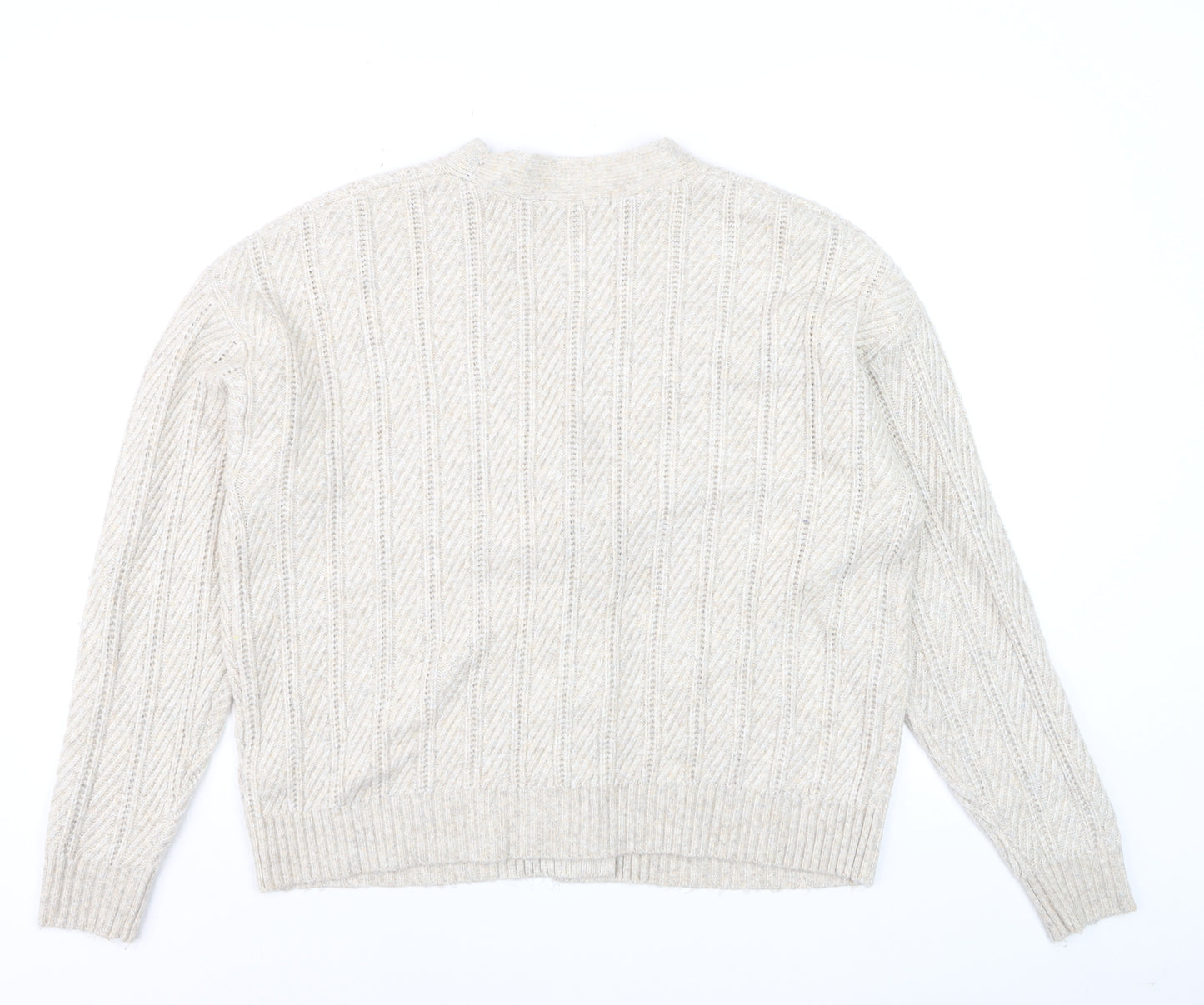 Marks and Spencer Womens Beige Knit V-Neck Cardigan Size L