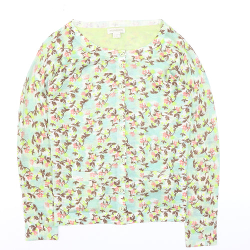 Monsoon Women’s Multicoloured Floral Long Sleeve Cardigan Size 8