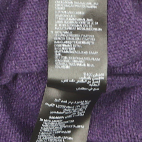 Maine New England Men's Purple Cotton V-Neck Jumper Size M