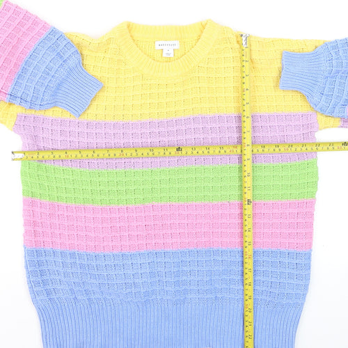 Warehouse Women’s Multicoloured Waffle-Knit Jumper Medium