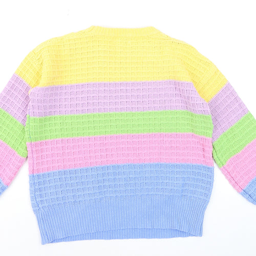 Warehouse Women’s Multicoloured Waffle-Knit Jumper Medium