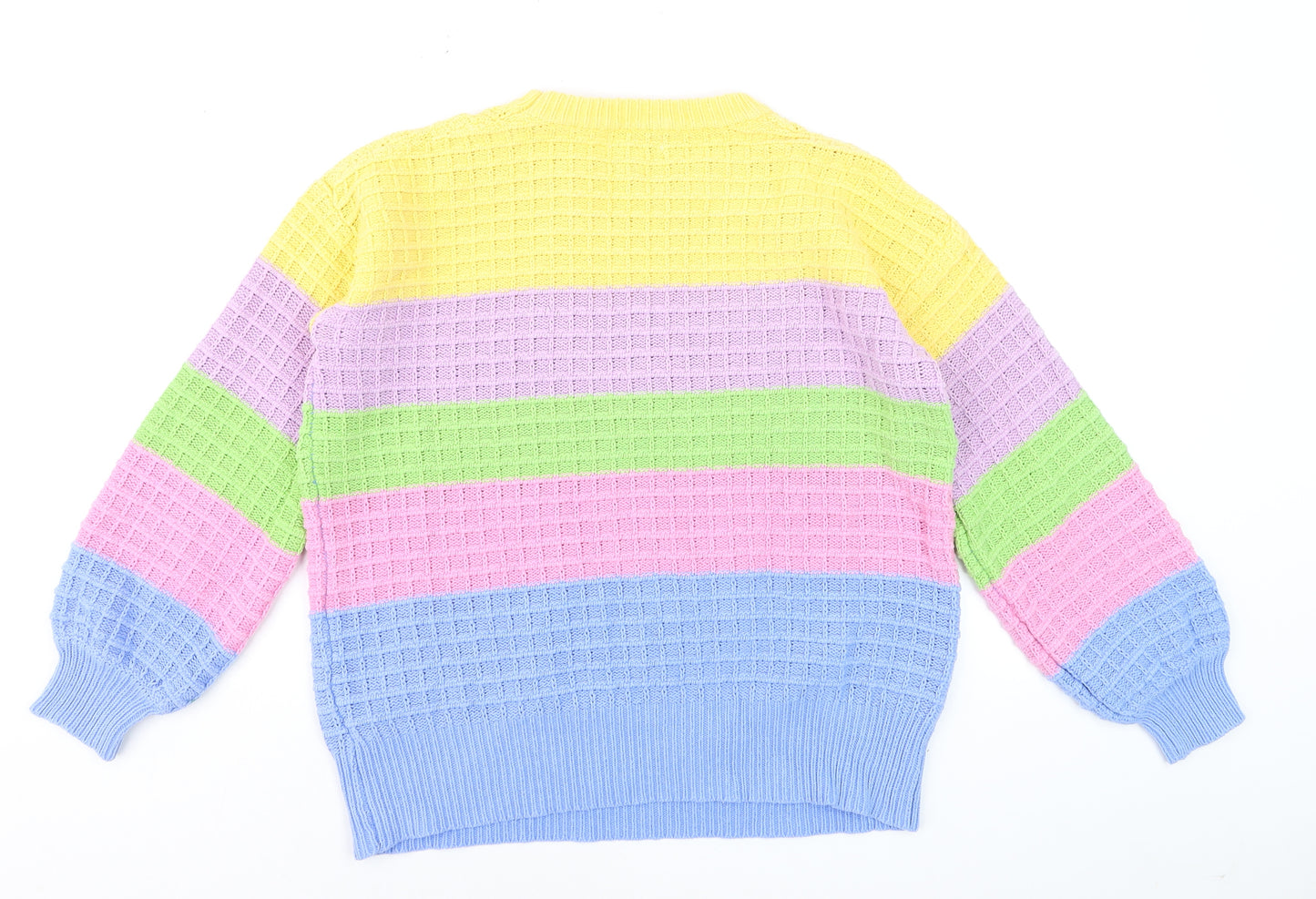 Warehouse Women’s Multicoloured Waffle-Knit Jumper Medium