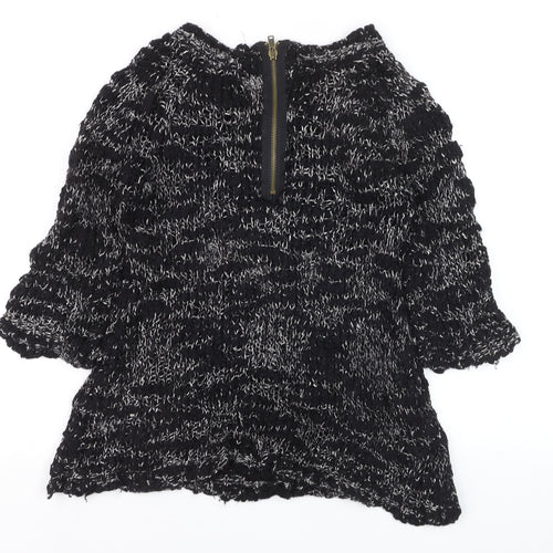 Topshop Women's Black Chunky-Knit Pullover Jumper UK 8