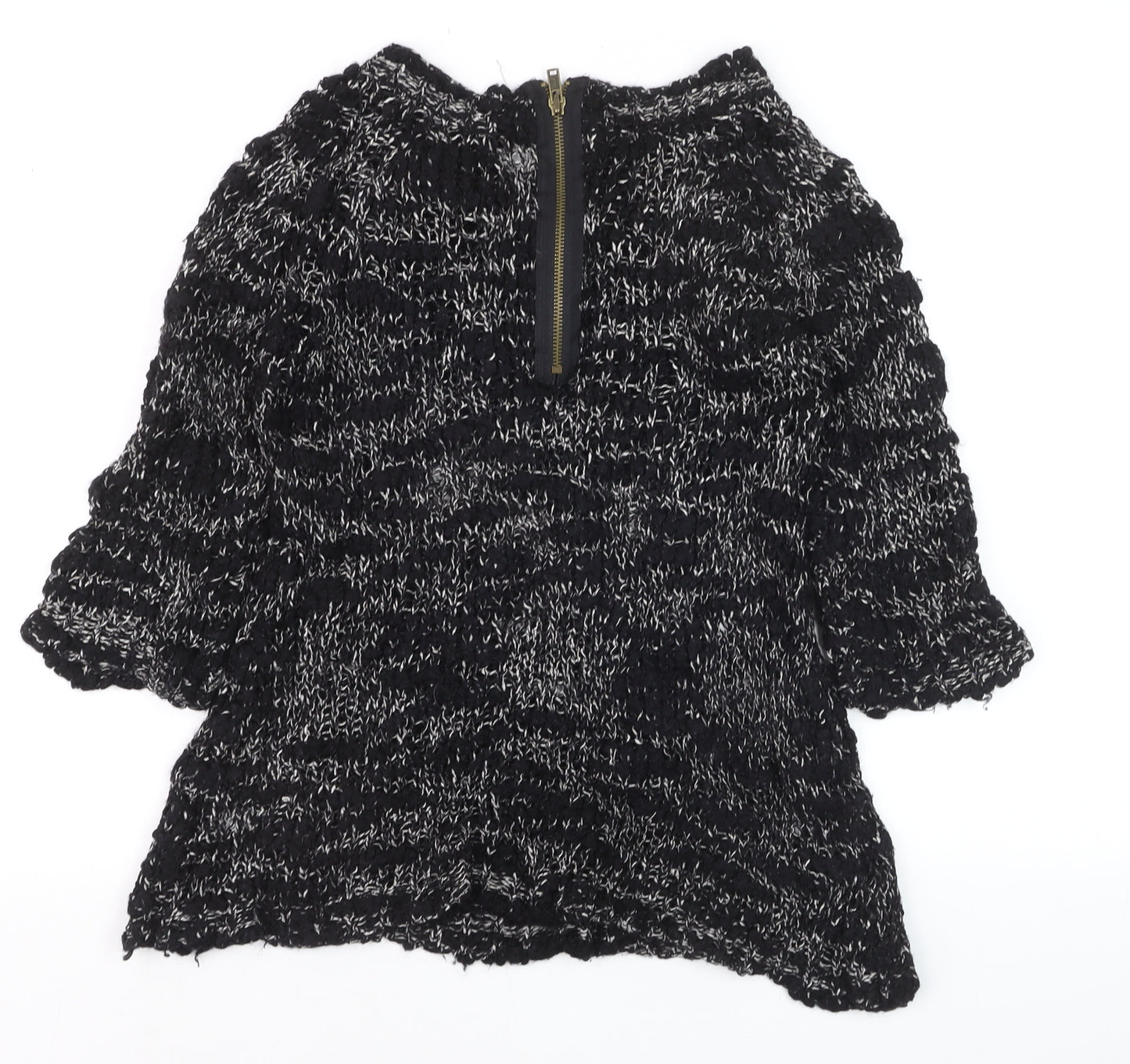 Topshop Women's Black Chunky-Knit Pullover Jumper UK 8