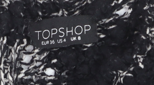 Topshop Women's Black Chunky-Knit Pullover Jumper UK 8