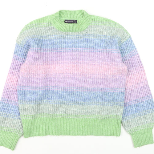 Marks and Spencer Women's Multicoloured Knit Pullover Jumper M