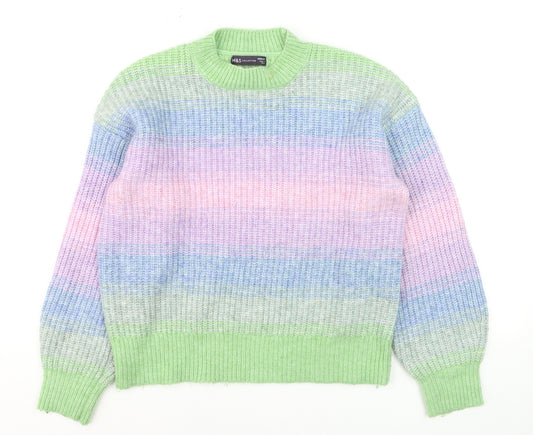 Marks and Spencer Women's Multicoloured Knit Pullover Jumper M
