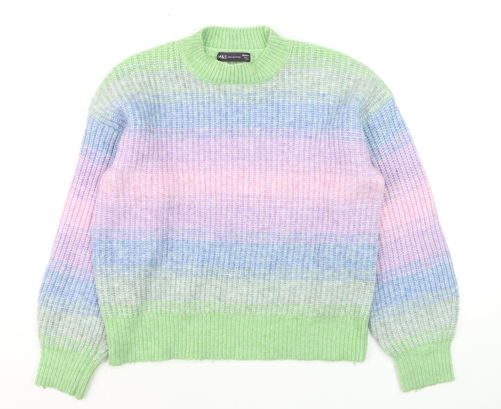 Marks and Spencer Women's Multicoloured Knit Pullover Jumper M
