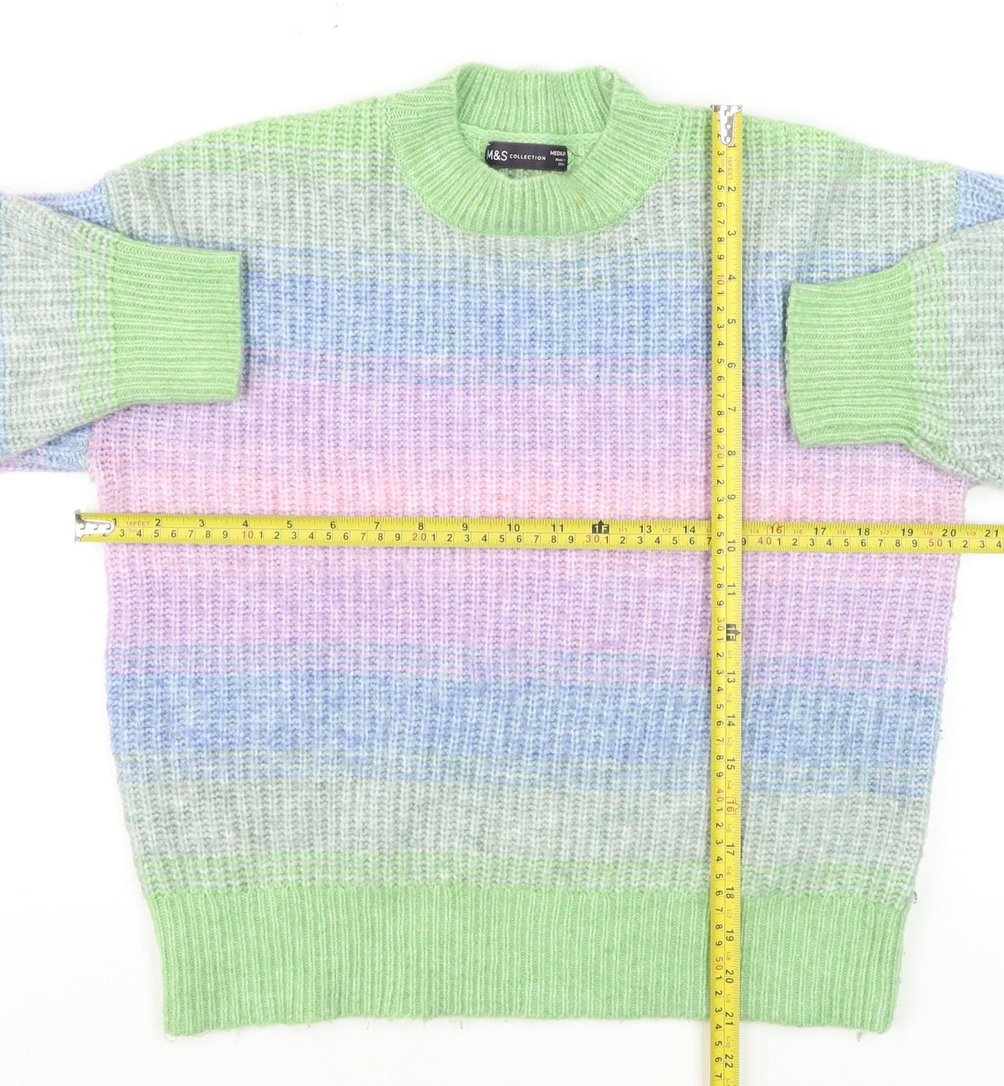 Marks and Spencer Women's Multicoloured Knit Pullover Jumper M