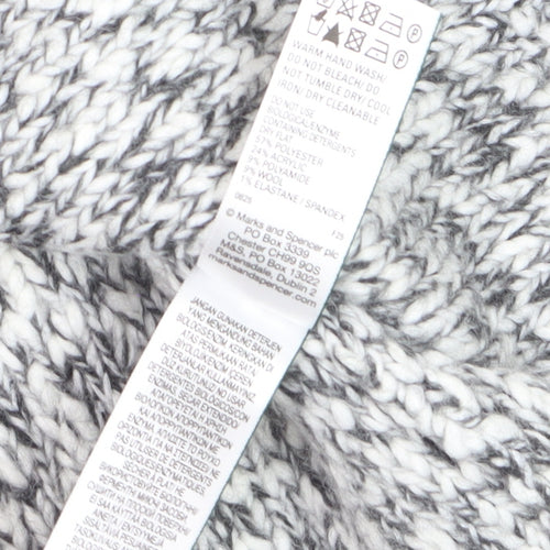 Marks and Spencer Women's Grey Chunky Knit Tie Vest S