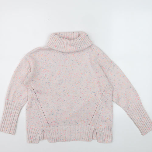Oliver Bonas Women's Beige Roll Neck Knit Jumper Size 8
