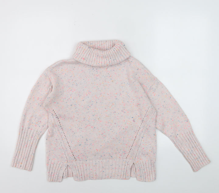 Oliver Bonas Women's Beige Roll Neck Knit Jumper Size 8