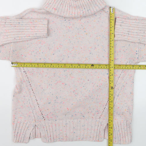 Oliver Bonas Women's Beige Roll Neck Knit Jumper Size 8