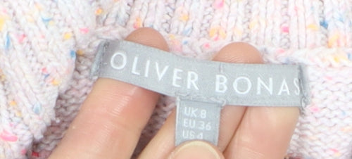 Oliver Bonas Women's Beige Roll Neck Knit Jumper Size 8