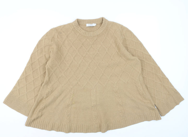 Masai Copenhagen Women Beige Cable-Knit Pullover Jumper Small