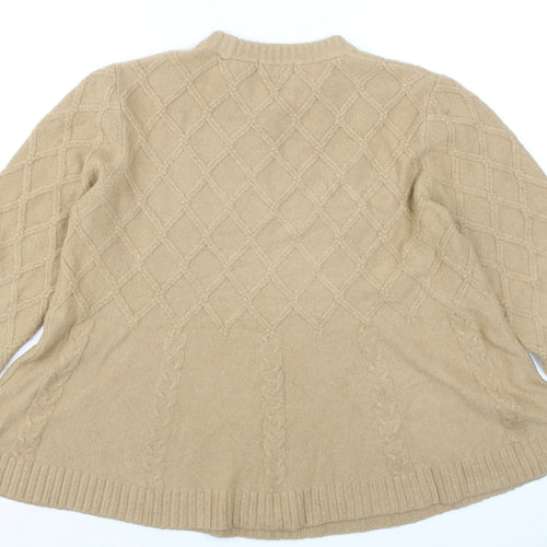 Masai Copenhagen Women Beige Cable-Knit Pullover Jumper Small