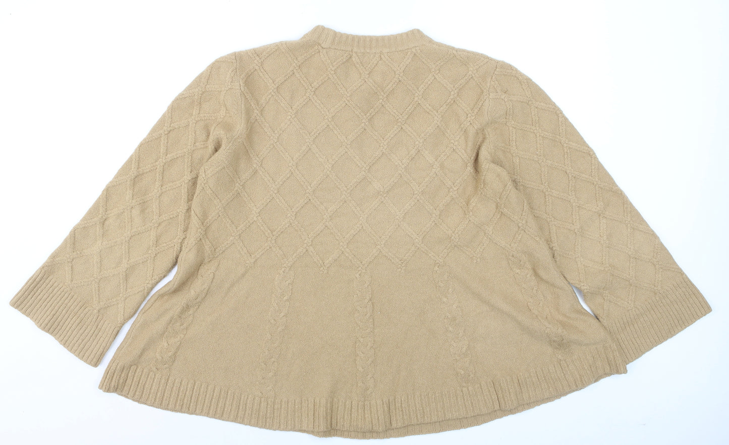 Masai Copenhagen Women Beige Cable-Knit Pullover Jumper Small