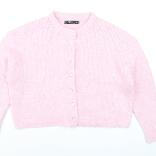 FB Sister Women’s Pink Knit Crew Neck Cardigan Size S