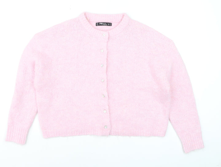 FB Sister Women’s Pink Knit Crew Neck Cardigan Size S