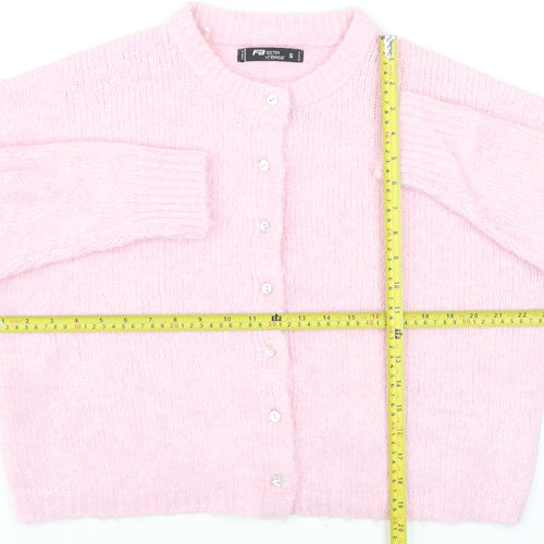 FB Sister Women’s Pink Knit Crew Neck Cardigan Size S