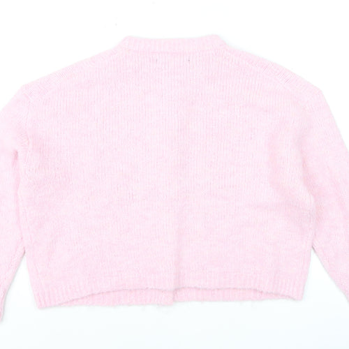 FB Sister Women’s Pink Knit Crew Neck Cardigan Size S